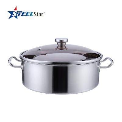 China Sustainable New Arrival 28/30/32 Composite Hot Casserole With Cm Bottom Stainless Steel Pot for sale