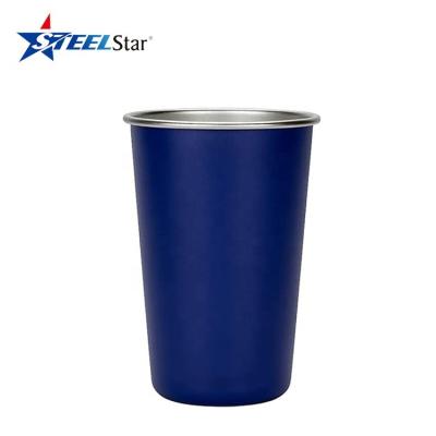 China Disposable Stainless Steel Cup Cold Drink Set Tumbler Cups Good For Drinking Beer Water And Soft Drinks Comes With Carry Bag For Camping for sale