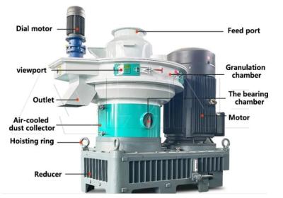 China 100-150 KG / H Biomass Wood Pellet Machine With 2 Rollers for sale