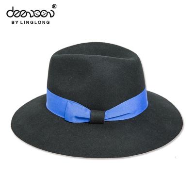 China Wholesale Custom Wool Felt Hat Wide Brim Character Fedora Hat Women Men Fedora Hat for sale