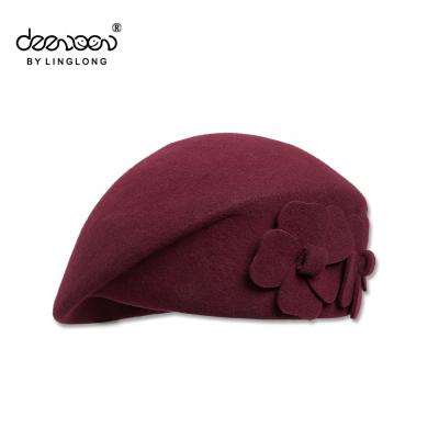 China Character Wool Felt Beret Hats For Women Wholesale Lady Beret Hat for sale