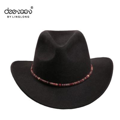 China Custom Image China Wholesale Wool Felt Cowboy Hat Custom Men's Cowboy Hat for sale