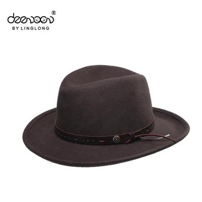 China Common Men's 100% Wool Australian Felt Hat Wide Brim Hat for sale