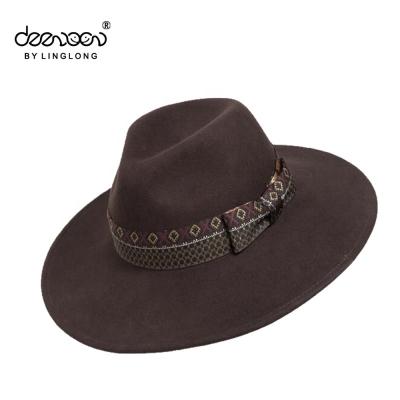 China China COMMON Customize Winter Mens Large Brim Wool Felt Hat for sale