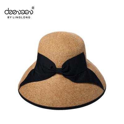 China Wholesale Lady Crochet Beach Straw Hat Sun Brim Women Character Summer Wide Brim Hat for sale