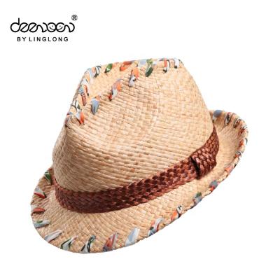 China Sun-protect Trilby Fedora hat manufacture china wholesale raffia Straw Hat for sale