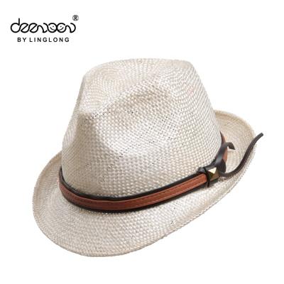 China Sun-protect Trilby Hat With Sisal Natural Grass China Wholesale Men's Straw Hat for sale