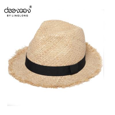 China Character Women Fashion Beach Weave Fringed Raffia Straw Hat for sale