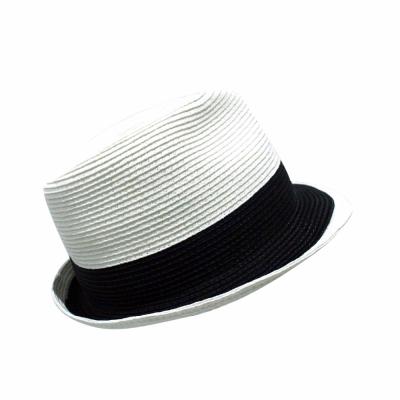 China Sun-protect; Wide Brim OEM Panama Straw Hat Black With Red Band Felt Hat Womens Hat for sale