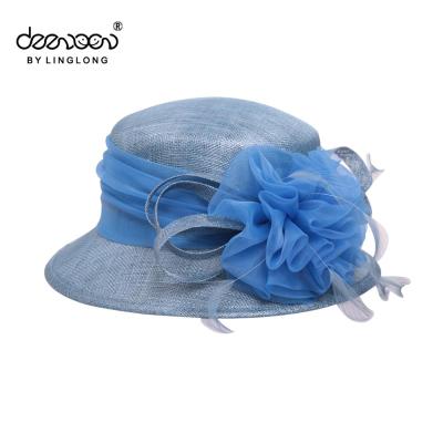 China Verified Wholesale Women Sinamay Party Hat Ladies Church Philippe Sinamay Hat for sale