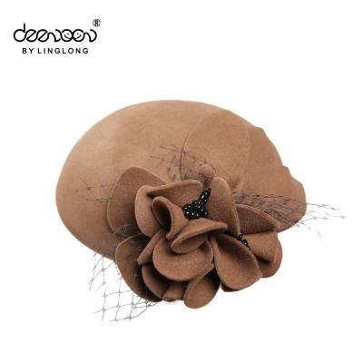 China Wholesale Character Fashion Women Church Hat Wool Felt Fascinator for sale