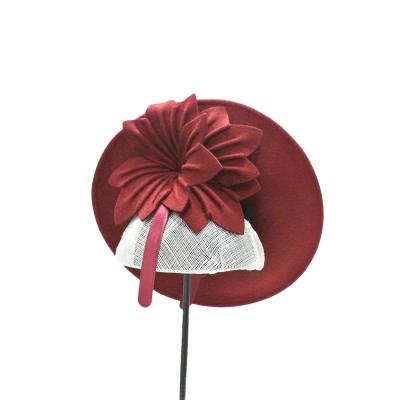 China Fashion Wholesale Red Wool Felt Lady Fascinators- TS055005 for sale