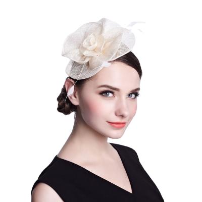 China Floral Image Wholesale Sinamay Hair Accessory Fascinator Hats For Ladies for sale