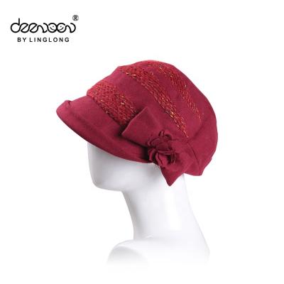 China Wholesale China Flower Winter Women's COMMON Elegant Warm Hat Sun Visor Lady Hat for sale