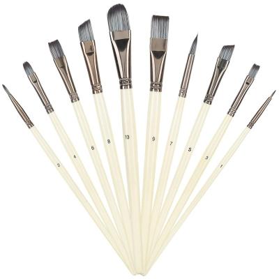 China Eco-friendly nylon hair plastic rod multi-functional combination art brush set for sale