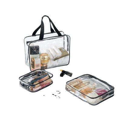 China 100% Eco-friendly Custom Makeup Organizer Kosmetik Cosmatics Travel Toiletry Bags Pouch Bags and Cases Waterproof Clear for sale