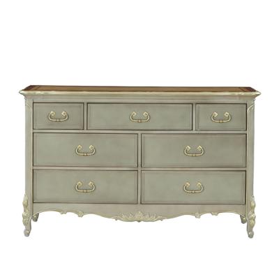 China Factory Sale Traditional Hot Classic Style Durable Dresser Carved Cabinet With Six Drawers for sale