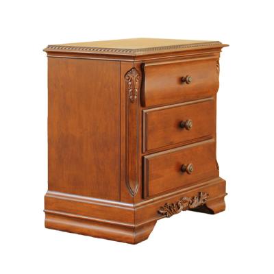 China Three drawers. All solid wood + cherry carving frame veneer. Louis Nightstands Contemporary Modern Style Good Quality New Arrivals Solid Wood for sale