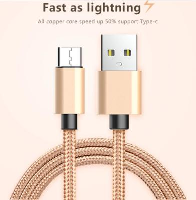 China Mobile Phone Android Type-C Environmental Friendly Nylon Data Cable for Android Phones and Type-C USB Devices for sale