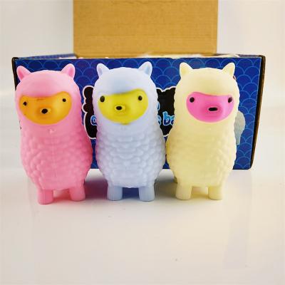 China Funny Anxiety Relife Toy New Tpr Eco-friendly Interesting Alpaca Shape Flashing Squeeze Stress Relief Toys for sale