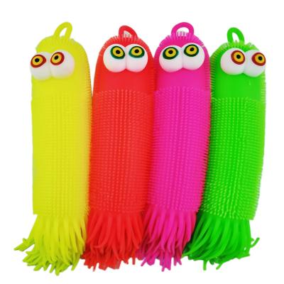 China Funny Anxiety Relife Toy Personalized Flashing Light Up Stretchy Caterpillars Squishy Stress Balls for sale