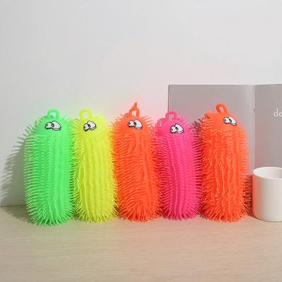 China Funny Anxiety Relife Toy Wholesale Tpr Big Size Light-up Squishy Stretch Caterpillar Toy For Kids for sale