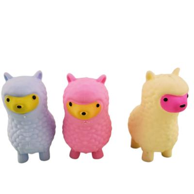 China Funny Anxiety Relife Toy New Design Tpr Eco-friendly Creative Cute Soft Alpaca Animal Stress Relief Toys for sale