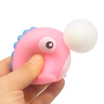 China Funny Anxiety Relife Toy New Design Non-toxic Dinosaur Spit Bubbles Squeeze Fidget Toys For Kids Adults for sale