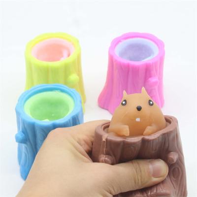 China Funny Anxiety Relife Toy New Relieve Stress Mini Kawaii Mochi Squirrel Cup For Adults Children for sale