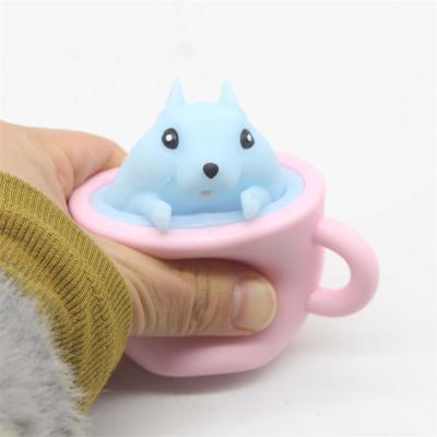 China Funny Anxiety Relife Toy Wholesale Tpr Cute Squirrel Cup Squeeze Surprise Toy For Kids And Adults for sale