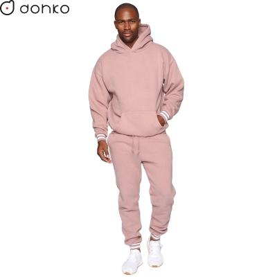 China custom heavy oversized Anti-wrinkle fleece tracksuit no strings drop shoulder tracksuit for sale