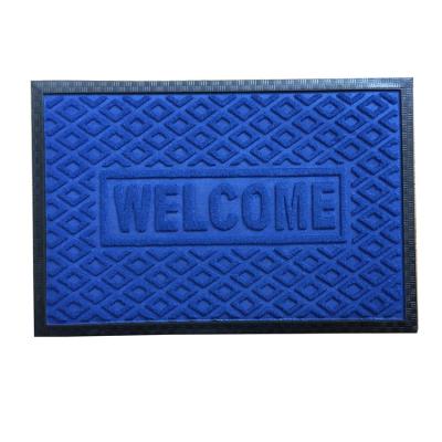 China Stain Resistant Anti-Slip Non Woven Factory Outlet Outdoor Door Mat With Rubber Floor Backing Mat for sale