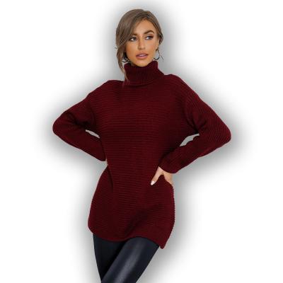 China Anti-Wrinkle Tortoise Neck Ladies Blouse Sweater Autumn Casual Winter Sweaters Women Red Knitted Tops New for sale