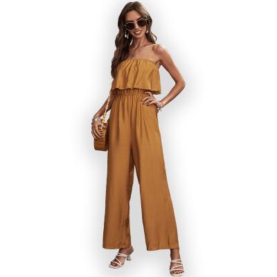 China Fashion New Design Summer Solid Color Anti-pilling City Ladies Casual Loose Overalls Women High Quality Sexy Backless One Piece Overalls for sale