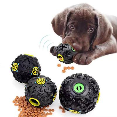 China Viable Intelligence IQ Toy Durable Squeaky Teeth Clean Ball Vinyl Squeaky Dog Toys With Food Leakage for sale