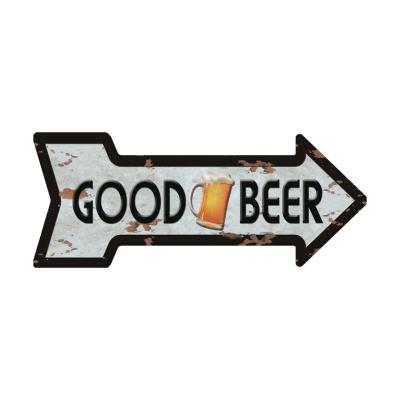 China Free Shipping Unique Europe Arrow Shape Metal Tin Beer Signs for sale