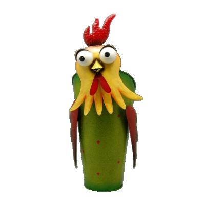 China Full Color With Unique Design Chicken Indoor Plants Wholesale Metal Mini Flower Pot for sale