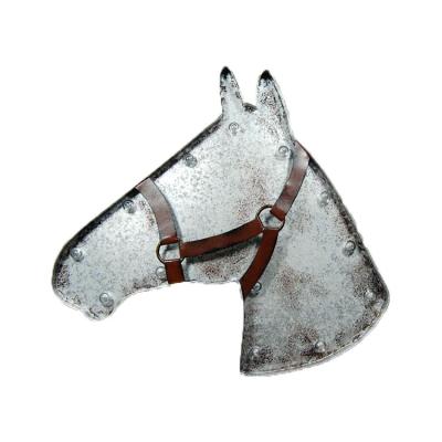 China Europe Galvanized Finish Wall Art Horses With Led Light For Outdoor Decor for sale