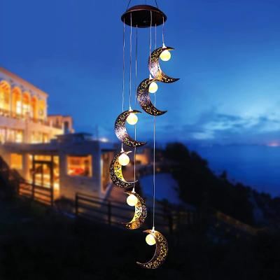 China Modern Solar Moon Wind Rings Outdoor Lights Waterproof Hanging Decorations Wind Rings Hanging for sale