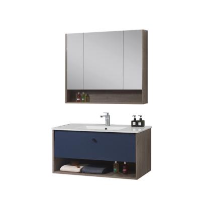 China Wholesale Modern Wall Mounted Contemporary Basin Unit Metal Bathroom Vanity For Norther America for sale