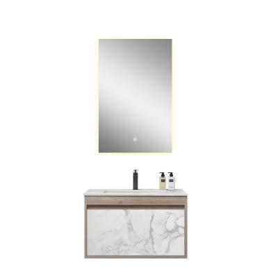 China Top Rated Modern Square Mirror Double Sink Vanity Top In Europe Mirror Bathroom Vanity Master Bowl for sale