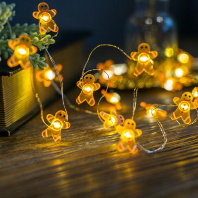 China String Light 2M 20 LED Gingerbread Man Copper Wire Plastic Merry Christmas String Lights For Sale for sale