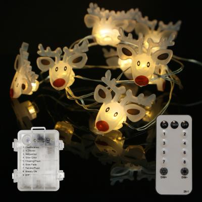 China Holiday decoration & Pretty New Led Gift Christmas Decoration Lights 20LED Copper Wire String Light With Plastic Deer Leader Christmas Gift (With Timer) for sale