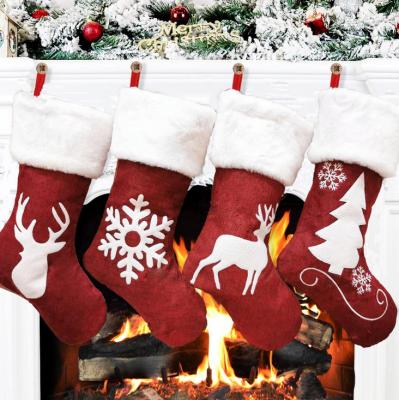 China 2021 Pretty New Factory Direct Christmas Supply Christmas Sock Gift Bag Embroidery Decoration Christmas Socks Factory Direct for sale