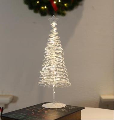 China 12*33.5cm Spiral Christmas Tree Christmas Decoration Iron Iron High Quality With Light for sale