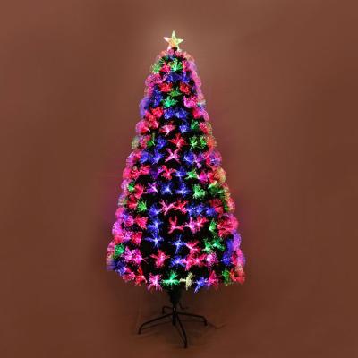 China Plastic Decorative Simulation Fiber Optic Decoration Outdoor Christmas Fiber Optic Christmas Tree With Led Lights Included for sale