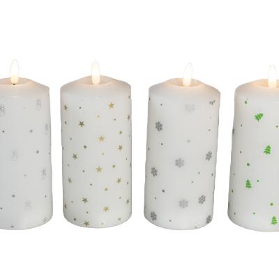 China With Printing Kanlong Wholesale Diameter 7.5*15CM Wax Candle Printing Electric Light With 1L Led Candle Printable for sale