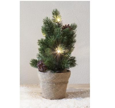 China kanlong H30cm plastic Christmas light tree with canvas base warm led TIMER Christmas tree for holiday for sale