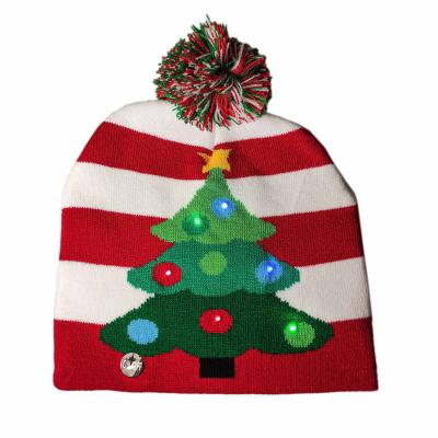 China 2021 Yarn Kanlong Christmas Wool Hat With Led Turn Signal Light for sale