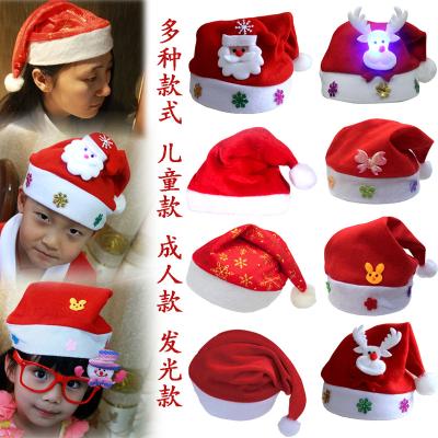 China Other Adult Red Ordinary Santa Claus Christmas Ornaments Christmas Hats Children Led Christmas Hat With Light for sale